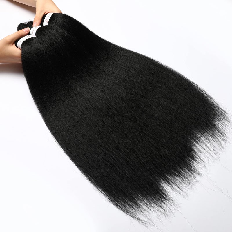 ShowCoco Pre Stretched Braiding Hair 20 Inch 8 Packs Natural Black Braiding Hair Pre Stretched Professional Soft Yaki Texture, Hot Water Setting Hair Extensions for Braids (20inch,#1B) - Image 5